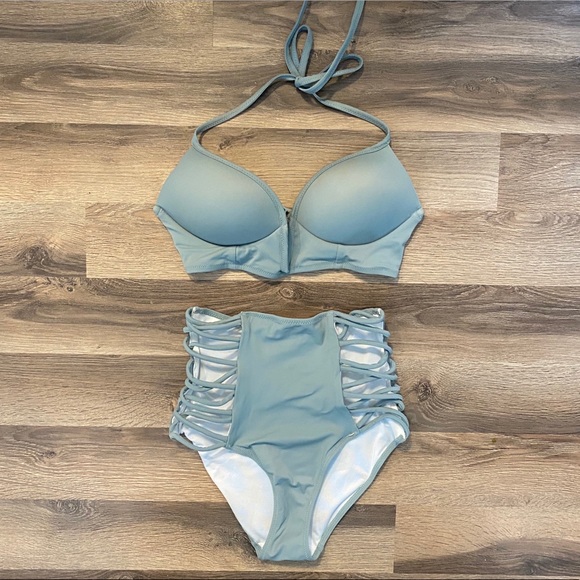 light blue bathing suit top